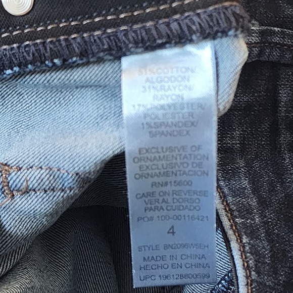 Democracy Jeans Womens Size 4 Ab Technology Blue Denim Cut Off Ankle Stretch - Picture 4 of 7